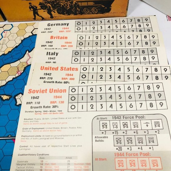 VTG Rise Decline Of Third 3rd Reich Avalon Hill Bookcase Game 2nd Ed 1974 WWII - Picture 5 of 8